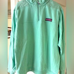 Vineyard Vines Shep Shirt quarter zip in mint green